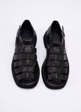 Load image into Gallery viewer, High-quality black leather sandals for all genders