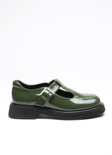 Load image into Gallery viewer, Lackleder Spangenschuh in moosgrün